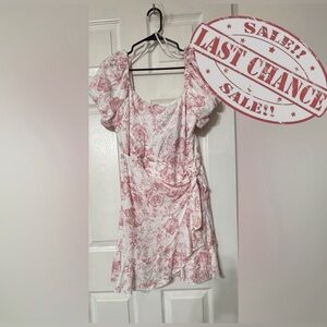 Trixxi Women’s XL Pink and White Floral Dress NWT